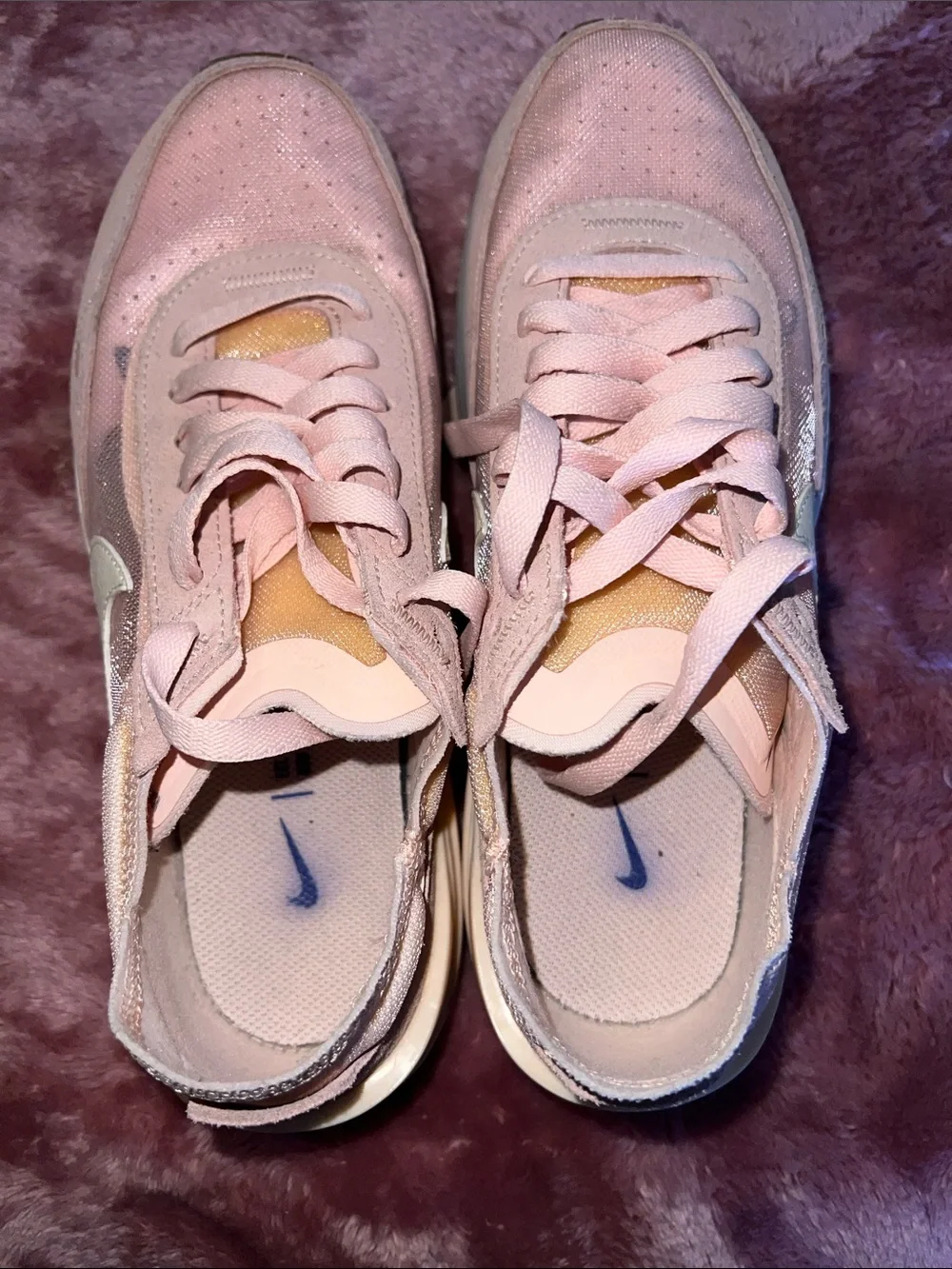 Nike Pink & Cream Low-Top Casual Sneakers